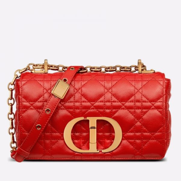 Faux Petit Sac Dior Caro en rouge