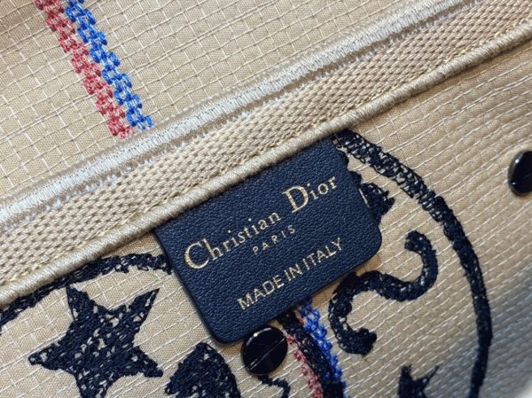 Contrefaçon Sac Saddle Dior en toile de jute beige avec motif Dior Union – Image 6