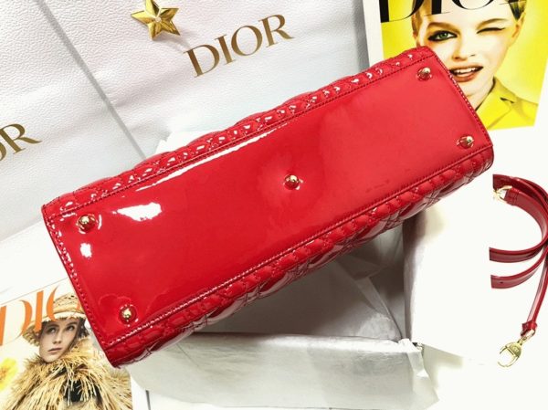Fausse Sac Lady Dior Large en rouge – Image 10