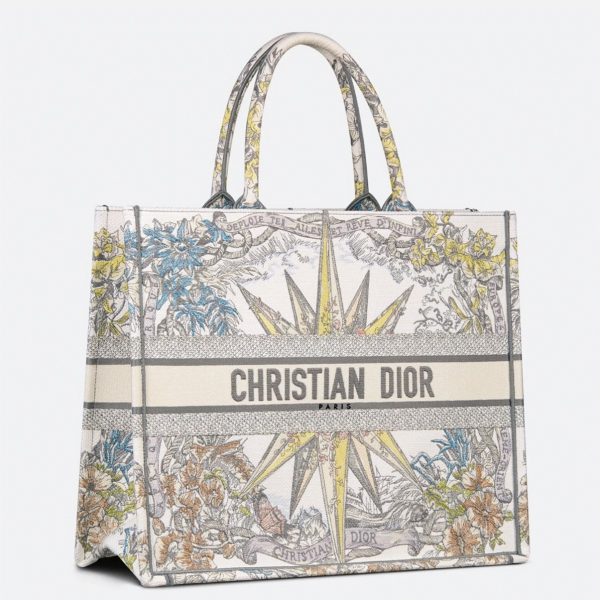 Réplique Sac Dior Book Tote Large en broderie multicolore Rêve d’Infini