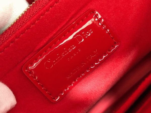 Fausse Sac Lady Dior Large en rouge – Image 8