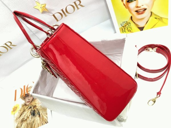 Fausse Sac Lady Dior Large en rouge – Image 7