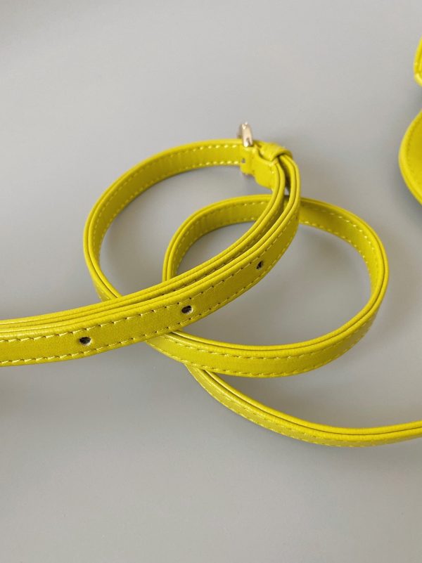 Fausse Micro Sac Lady Dior en agneau cannage jaune – Image 7