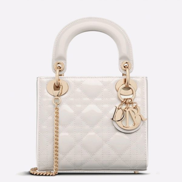 Imitation Mini Sac Dior Lady Dior avec chaîne en blanc