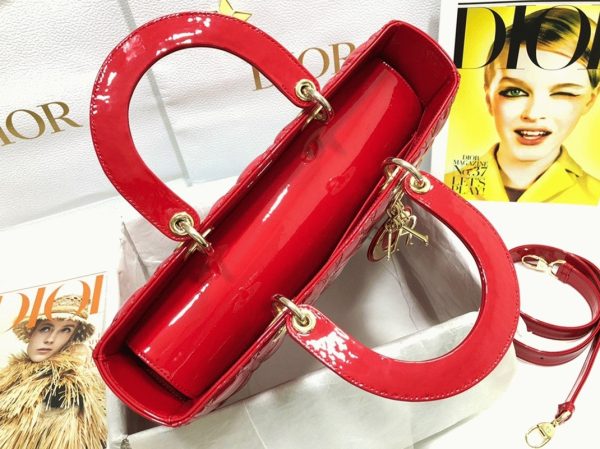Fausse Sac Lady Dior Large en rouge – Image 2