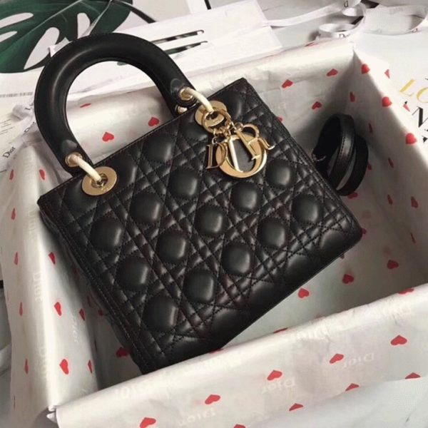 Sac Lady Dior Medium en noir – Image 6