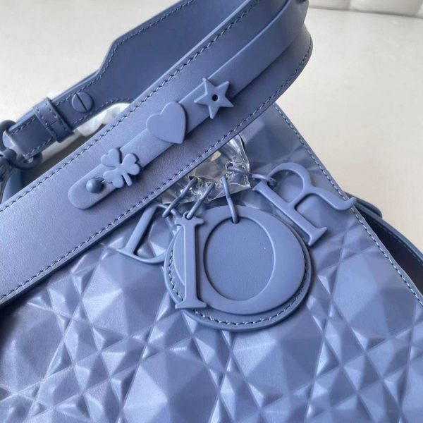 Réplique Petit Sac Lady Dior My ABCDior en veau denim avec motif diamant – Image 2