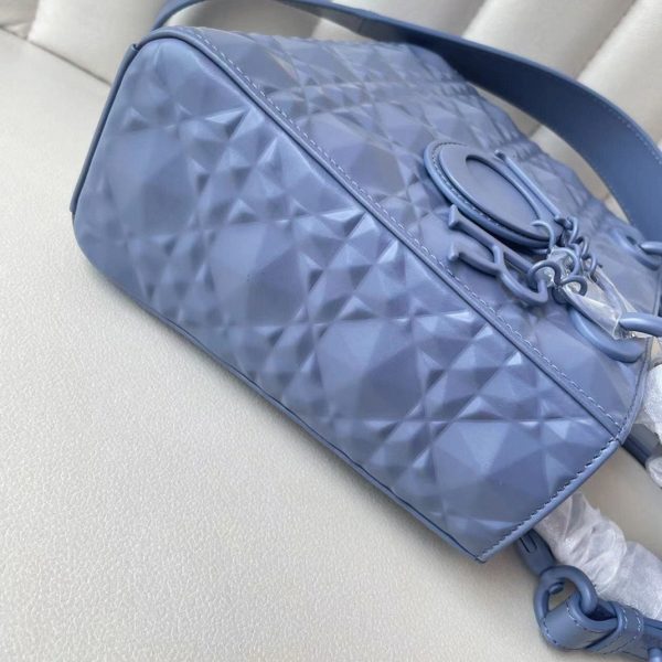 Réplique Petit Sac Lady Dior My ABCDior en veau denim avec motif diamant – Image 5