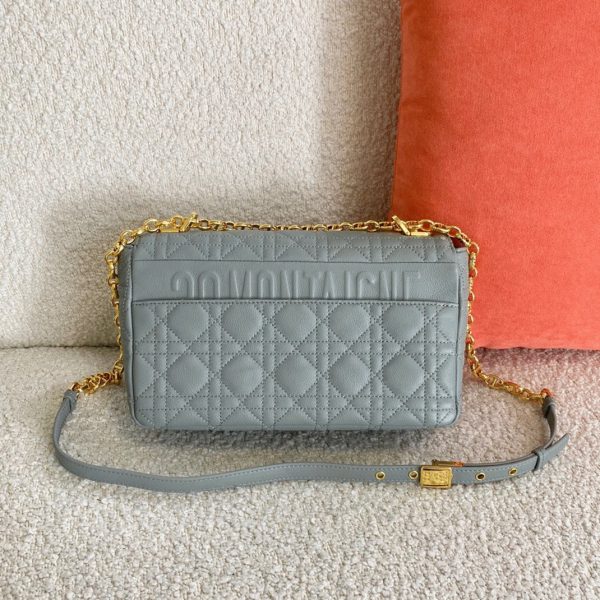 Contrefaçon Sac Dior Caro Medium en gris – Image 8