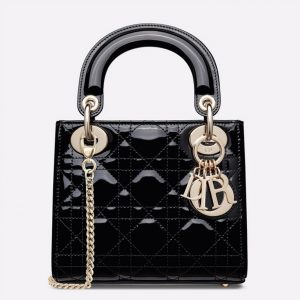 Réplique Mini Sac Dior Lady Dior avec chaîne en noir
