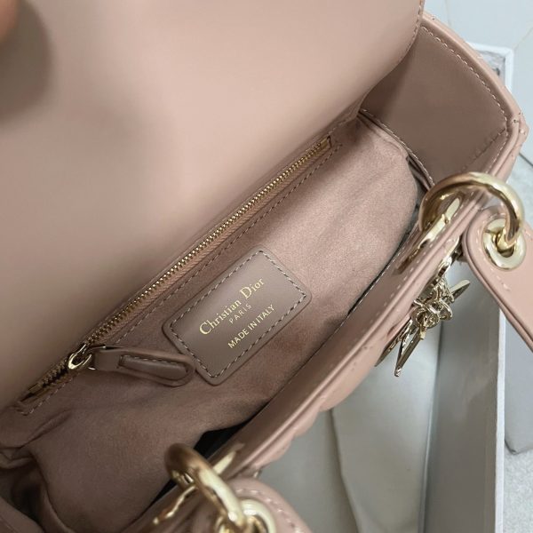 Fausse Petit Sac Lady Dior My ABCDior en agneau noisette – Image 4