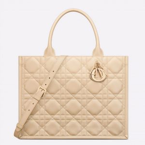 Fausse Sac Dior Book Tote Medium avec bandoulière en beige