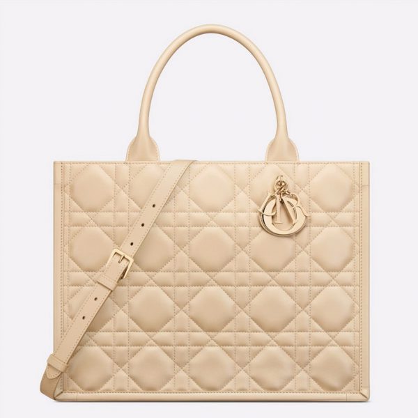 Fausse Sac Dior Book Tote Medium avec bandoulière en beige