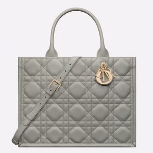 Réplique Sac Dior Book Tote Medium avec bandoulière en gris