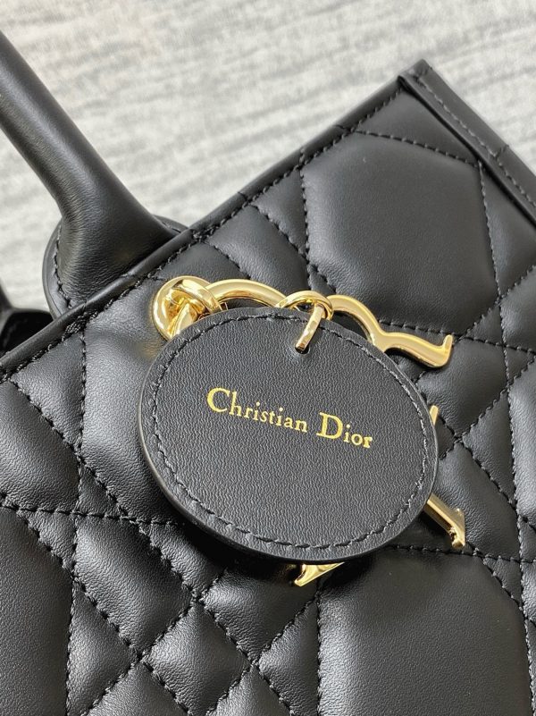 Fausse Sac Dior Book Tote Medium avec bandoulière en noir – Image 2