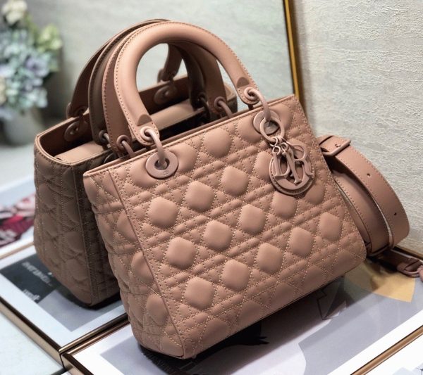 Fausse Sac Lady Dior Medium en rose poudré – Image 8