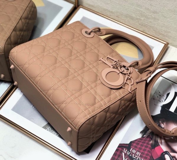 Fausse Sac Lady Dior Medium en rose poudré – Image 6