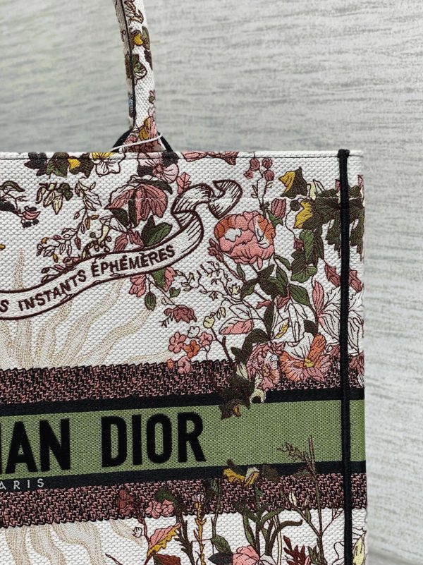 Contrefaçon ancien Sac Dior Book Tote Large en broderie 4 Saisons Automne Soleil – Image 4