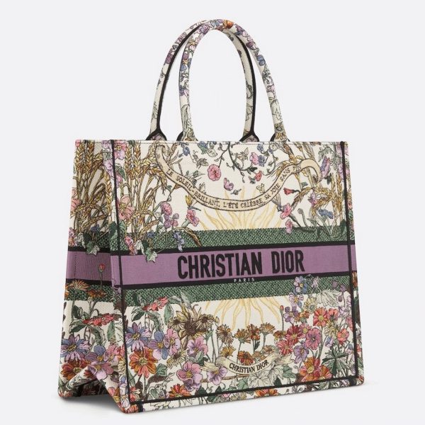 Réplique Sac Dior Book Tote Large en broderie 4 Saisons Été Soleil