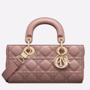 Fausse Petit Sac Lady D-Joy en rose pivoine