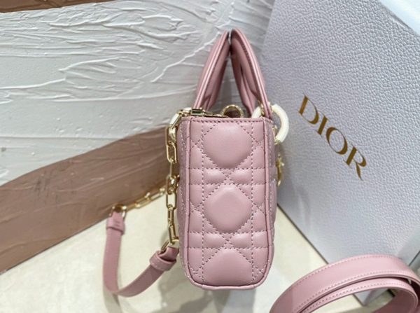 Fausse Petit Sac Lady D-Joy en rose pivoine – Image 5