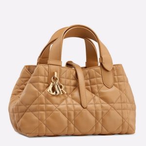Fausse Petit Sac Toujours Dior en veau macrocannage fauve