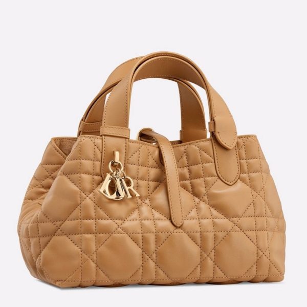 Fausse Petit Sac Toujours Dior en veau macrocannage fauve