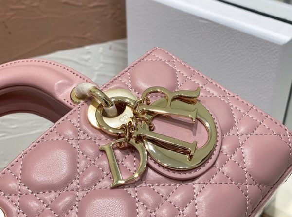 Fausse Petit Sac Lady D-Joy en rose pivoine – Image 3