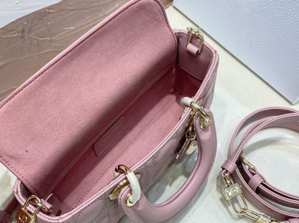 Fausse Petit Sac Lady D-Joy en rose pivoine – Image 7