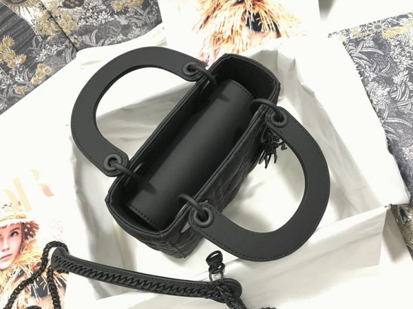 Réplique Mini Sac Lady Dior avec chaîne en noir – Image 9