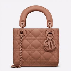 Réplique Mini Sac Lady Dior avec chaîne en rose poudré