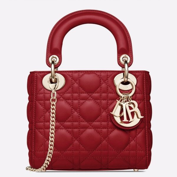 Contrefaçon Mini Sac Lady Dior en rouge