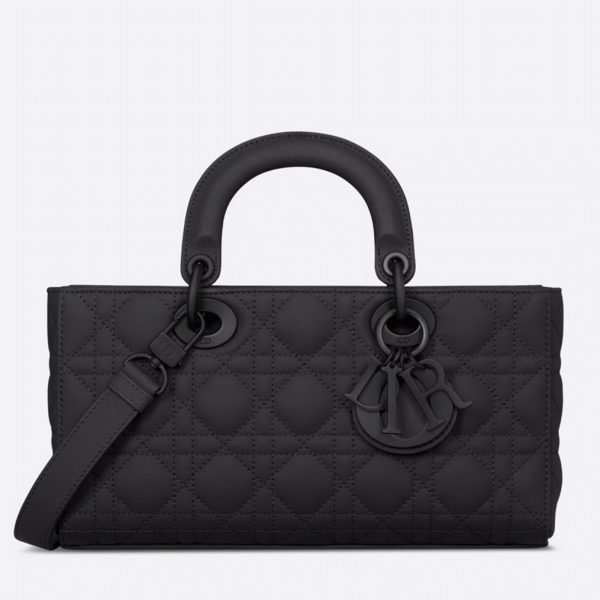 Réplique Sac Lady D-Joy Medium en veau ultramat noir