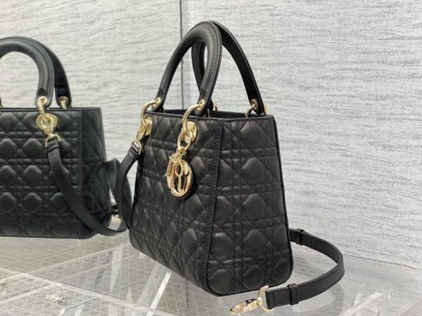 Fausse Sac Lady Dior Medium en noir – Image 3