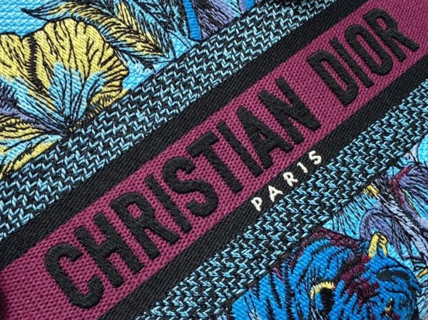 Fausse Sac Lady D-Lite Medium en broderie Toile de Jouy Voyage multicolore – Image 8