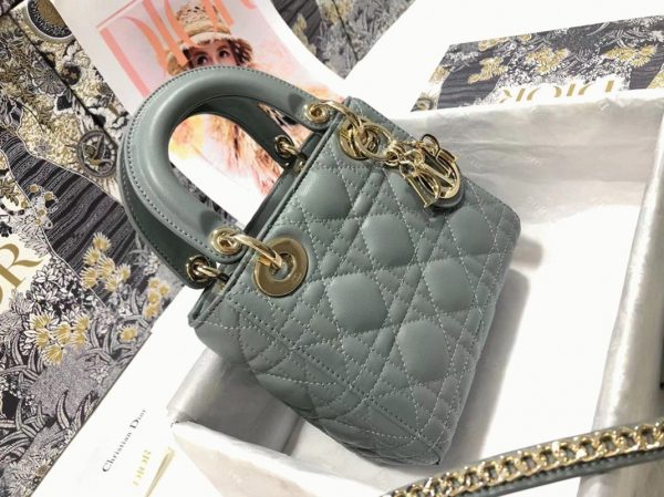 Réplique Mini Sac Lady Dior en gris – Image 4