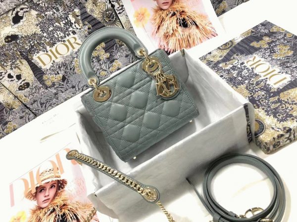 Réplique Mini Sac Lady Dior en gris – Image 6
