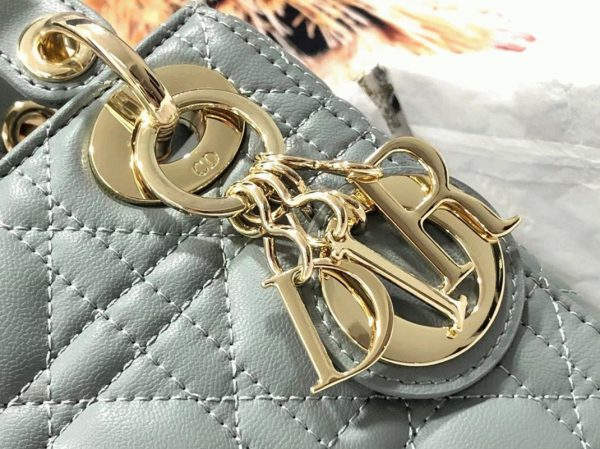 Réplique Mini Sac Lady Dior en gris – Image 8