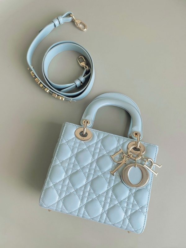 Réplique Petit Sac Lady Dior My ABCDior en bleu placide – Image 7