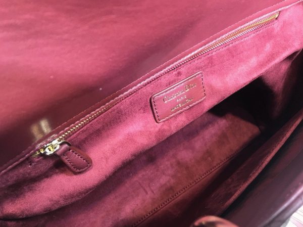 Fausse Sac Lady Dior Large en bordeaux – Image 6