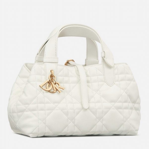 Contrefaçon Petit Sac Toujours Dior en veau macrocannage blanc