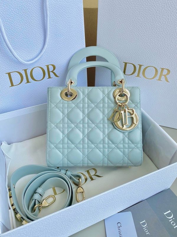 Réplique Petit Sac Lady Dior My ABCDior en bleu placide – Image 6