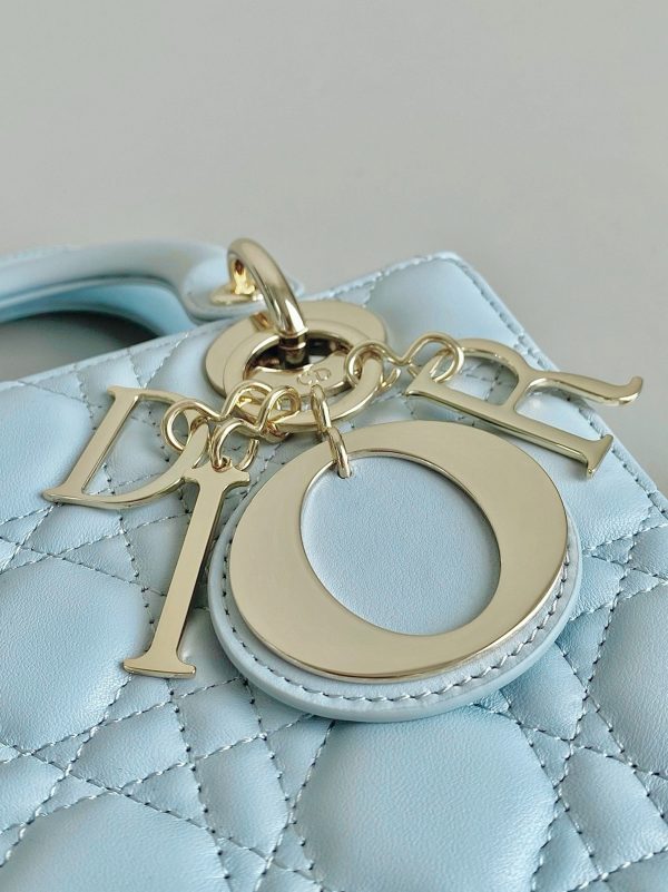 Réplique Petit Sac Lady Dior My ABCDior en bleu placide – Image 5
