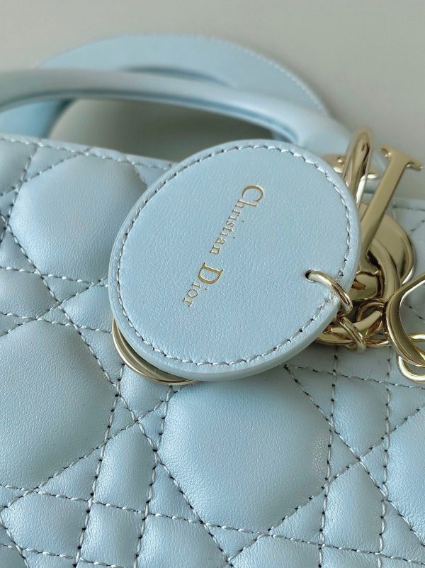 Réplique Petit Sac Lady Dior My ABCDior en bleu placide – Image 3
