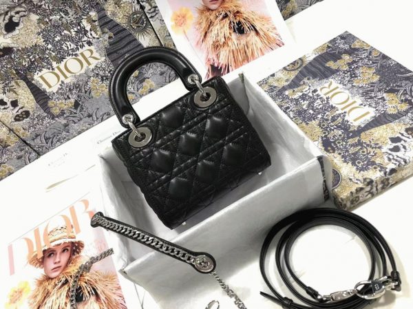 Fausse Mini Sac Lady Dior en noir – Image 9