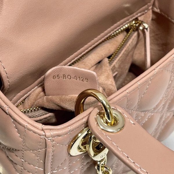 Réplique Mini Sac Lady Dior avec chaîne en rose poudré – Image 4