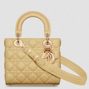 Fausse Petit Sac Lady Dior My ABCDior en jaune pastel