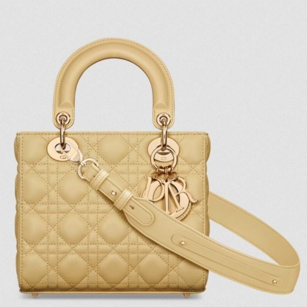Fausse Petit Sac Lady Dior My ABCDior en jaune pastel