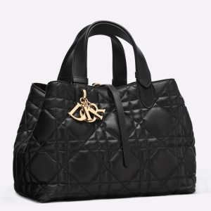 Réplique Sac Toujours Medium Dior en veau macrocannage noir