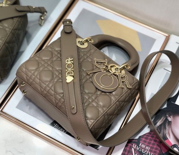 Fausse Petit Sac Lady Dior My ABCDior en taupe chaud – Image 2